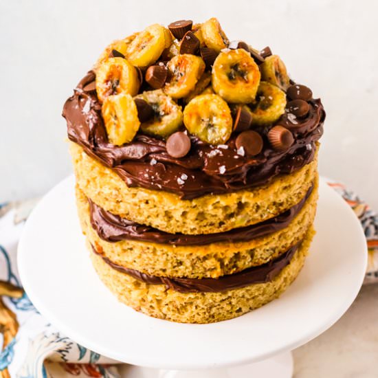Dark chocolate banana cake