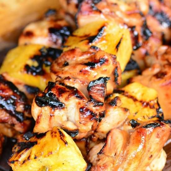 Pineapple Grilled Chicken Kebabs