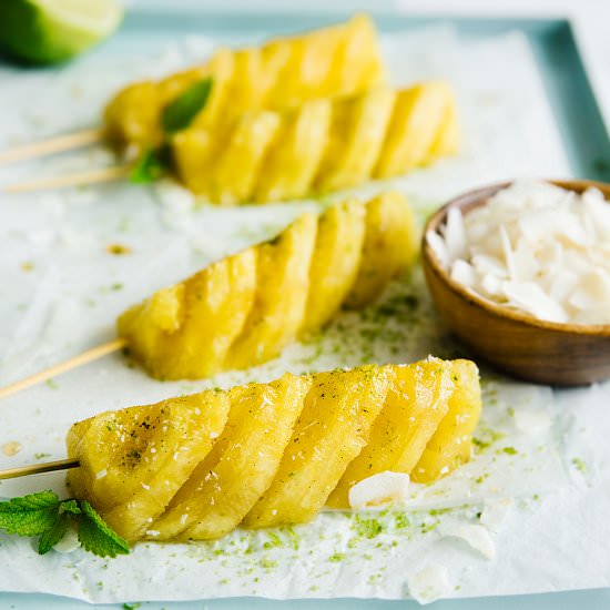 Grilled pineapple slices