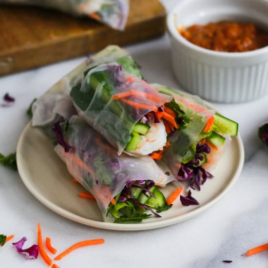 Shrimp Summer Rolls w/ Peanut Sauce