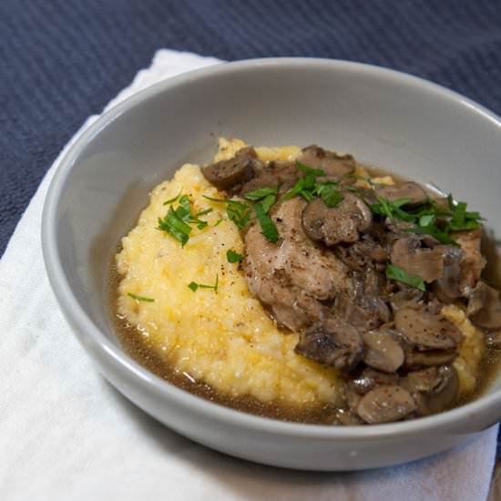 Chicken Marsala + Parmesan Polenta
