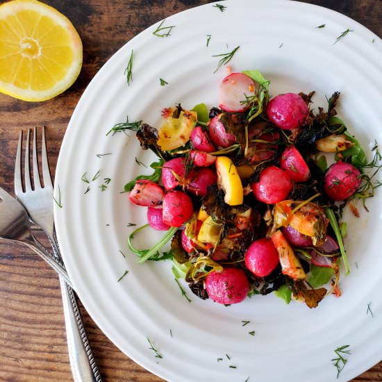 Lemon Roasted Radishes with Dill