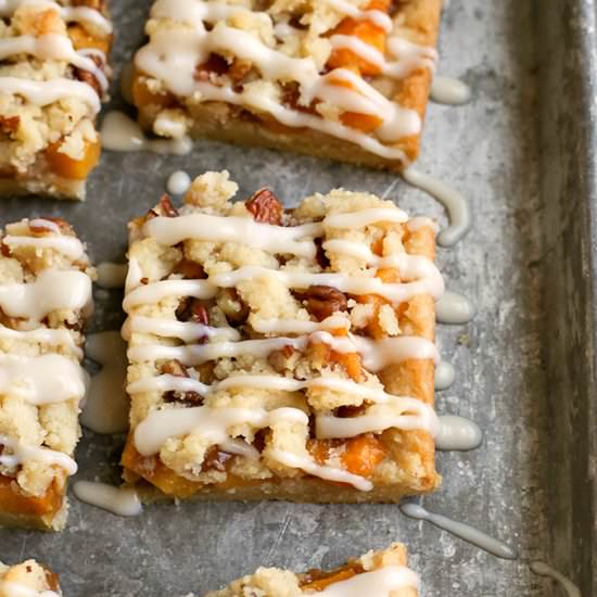 Paleo Peach Pie Crumb Bars