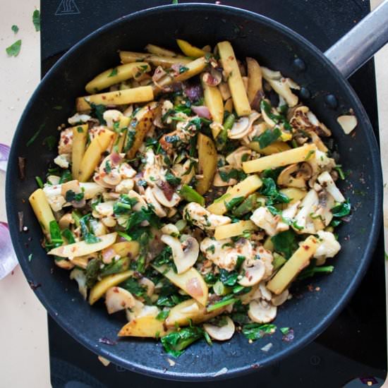 20-minute Potato Halloumi Stir-fry