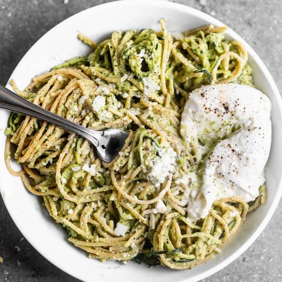 Spaghetti with Broccoli Pesto