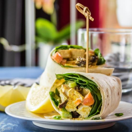 Curried Tofu Salad Wraps