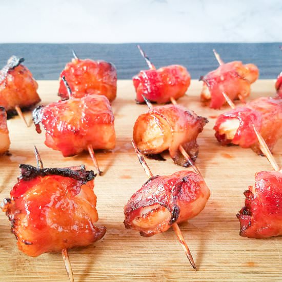 Glazed Bacon Wrapped Waterchestnuts
