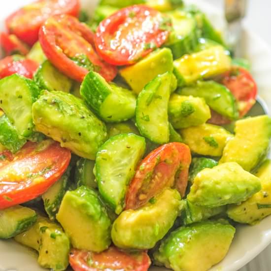 Cucumber Tomato Avocado Salad