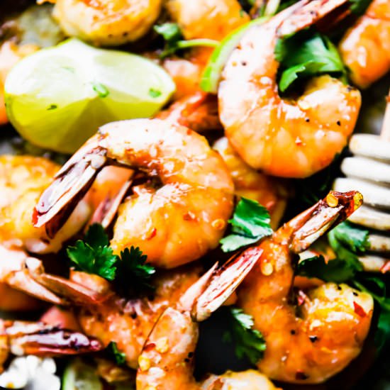 Honey Lime Cilantro Baked Shrimp