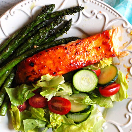 Peach Jam Glazed Salmon