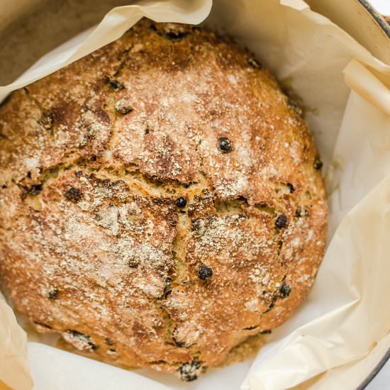 Dutch Oven Rosemary Raisin Bread