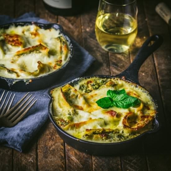 Stuffed Shells with Fontina Sauce
