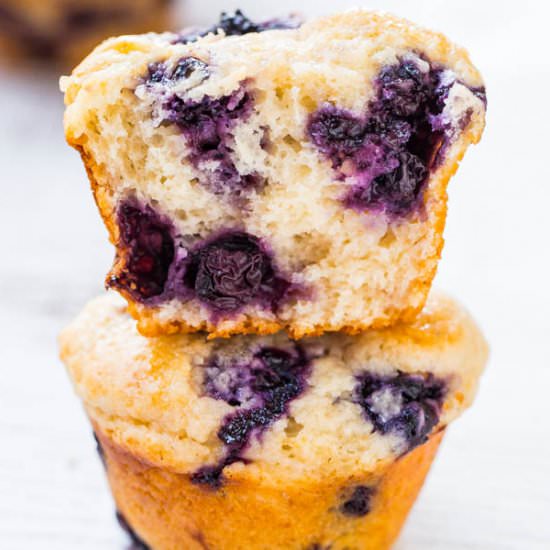 The BEST Blueberry Muffins