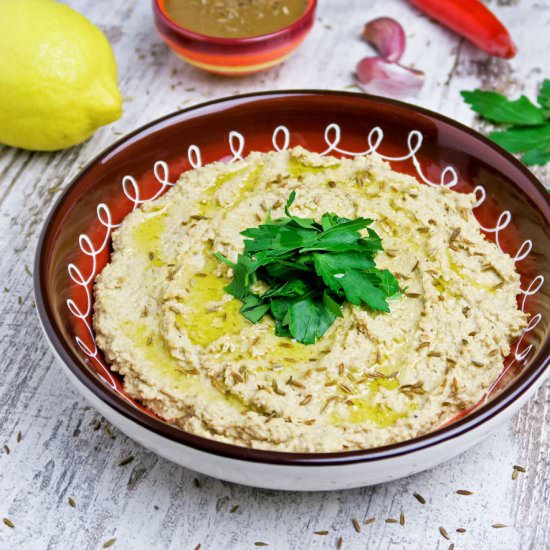 Homemade hummus