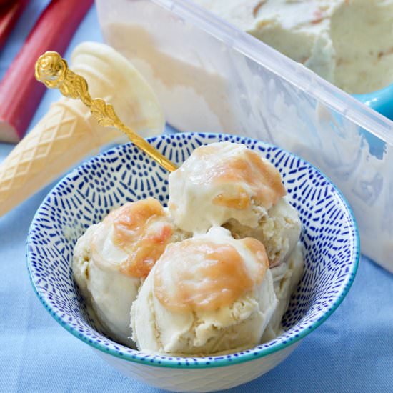 Rhubarb Ice Cream (No Churn)