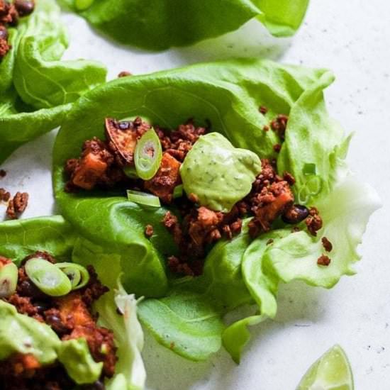 Soy Chorizo Lettuce Wraps