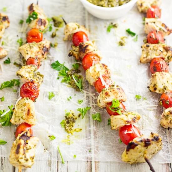 Pesto Chicken Kabobs