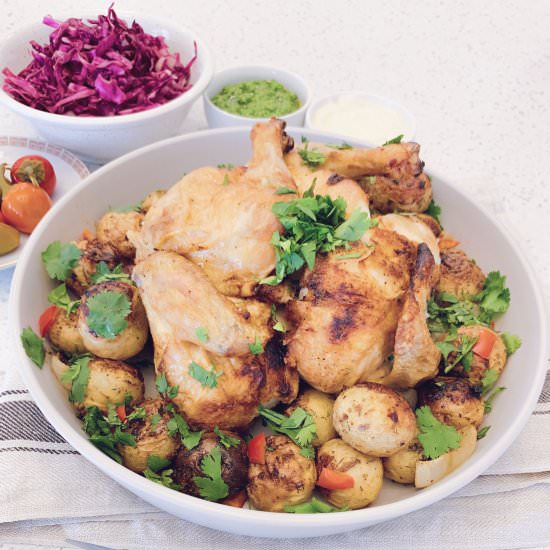 Garlic Chicken with Batata Harra