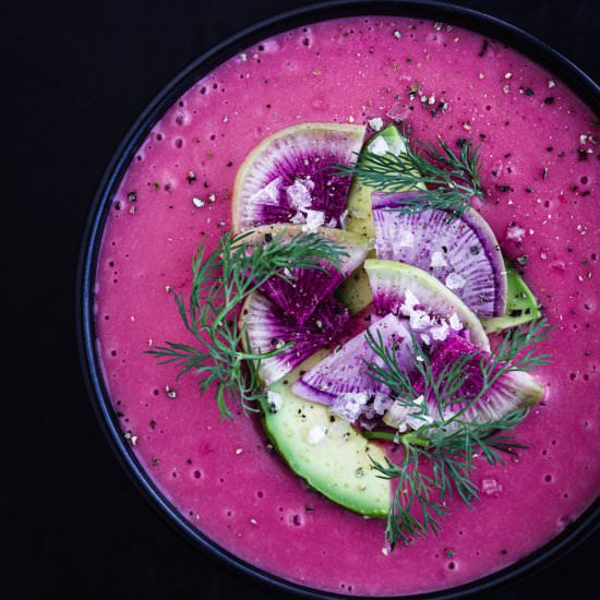 Vegan Pink Potato Soup
