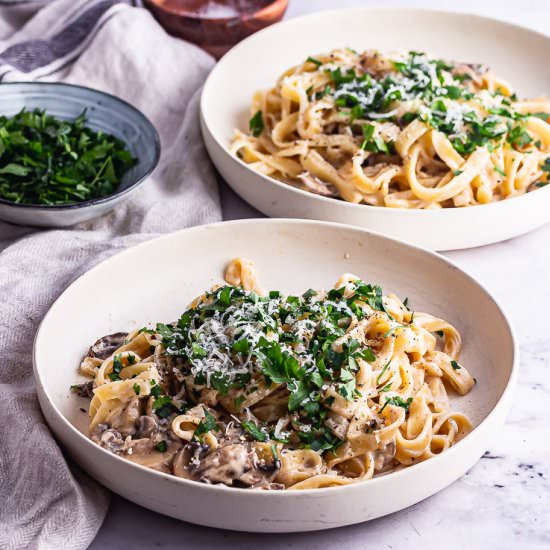 15 Minute Mushroom Tagliatelle