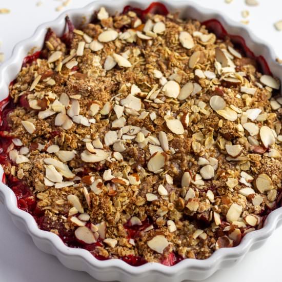Lightened Strawberry Rhubarb Crisp