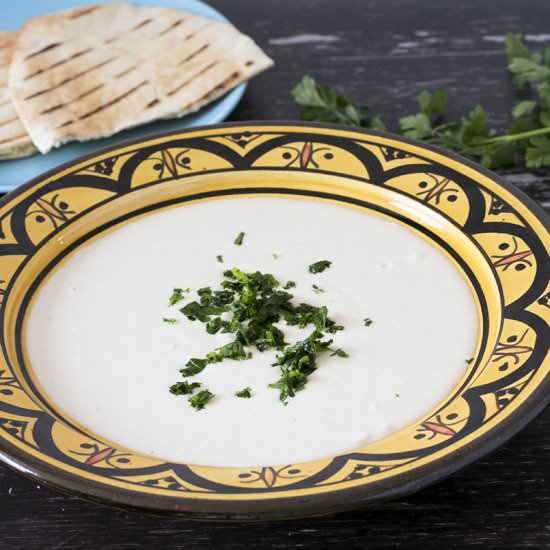 Healthy garlic tahini sauce