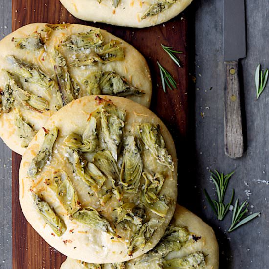 Artichoke Focaccia with Rosemary