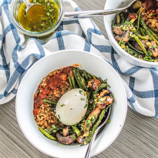 crispy quinoa veggie bowls