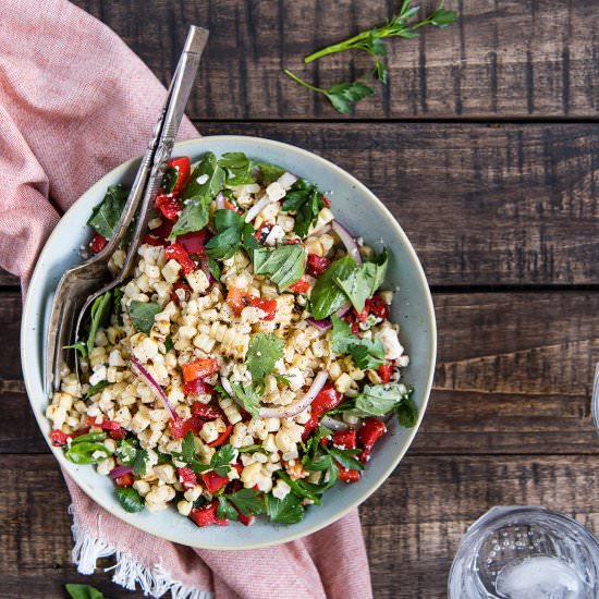 Roasted Corn Salad with Fresh Herbs