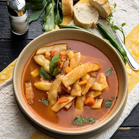 bean soup with tomato juice