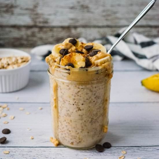 Peanut Butter Banana Overnight Oats