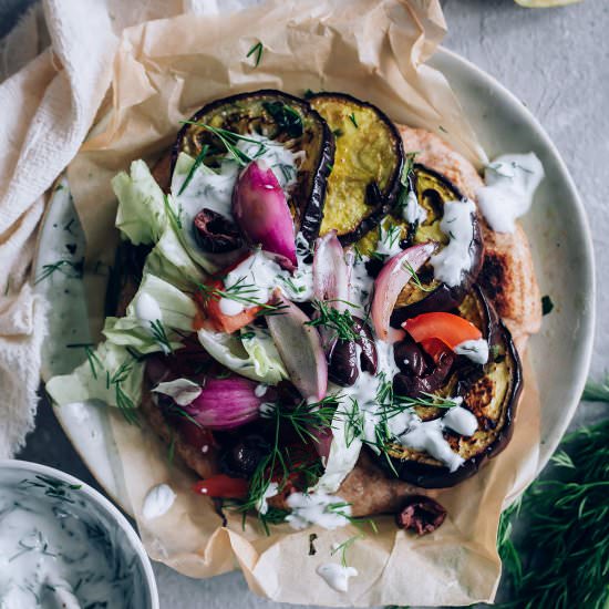 Grilled Eggplant Gyros