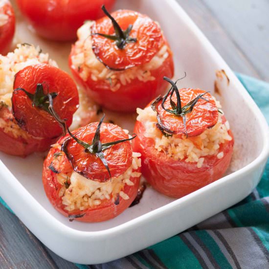 Tomatoes filled with rice