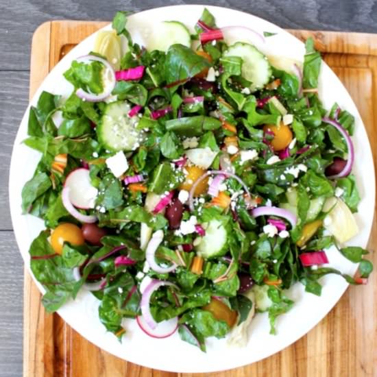 Rainbow Chard Greek Salad