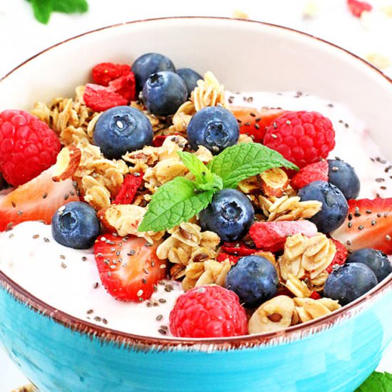 Berry Granola Greek Yogurt Bowl