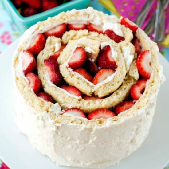 Strawberry Shortcake Roll Up Cake