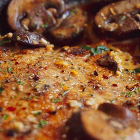 Garlic Smothered Pork & Mushrooms