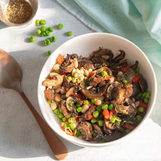 Green Peas and Mushrooms