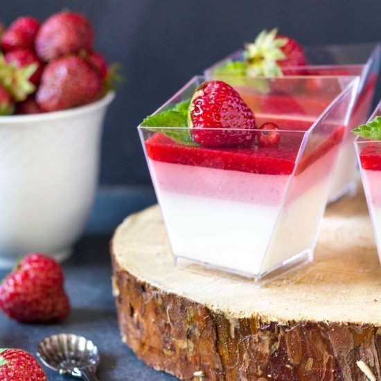 Ombré Strawberry Yogurt Panna Cotta