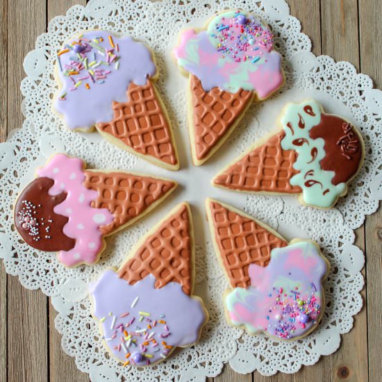 Ice cream cone sugar cookies