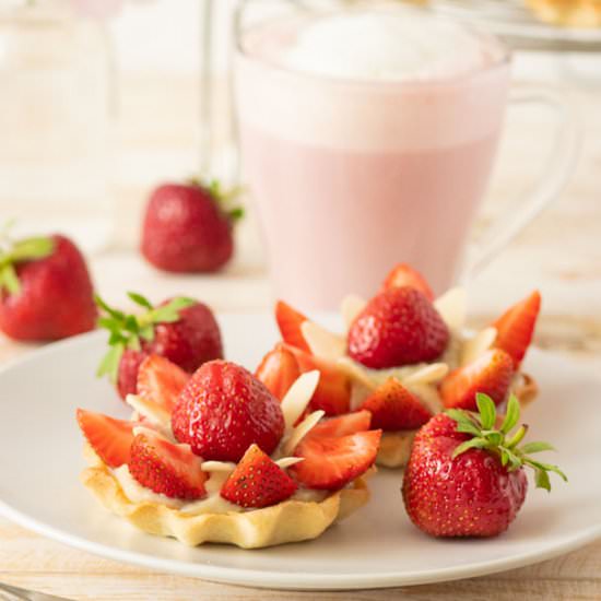 Vegan Strawberry Custard Tarts