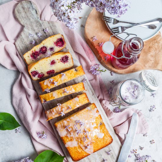 Lilac Lemon Blackberry Pound Cake