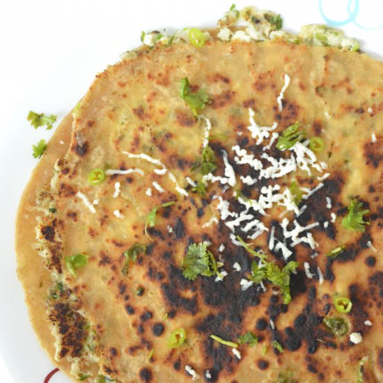 Bell Pepper cottage cheese paratha