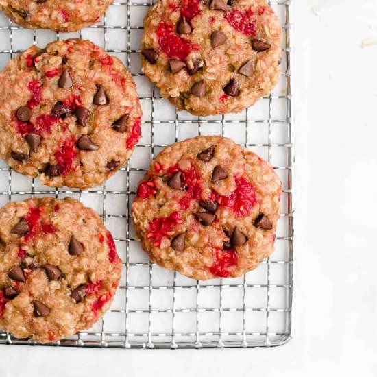 Raspberry Oatmeal Breakfast Cookies