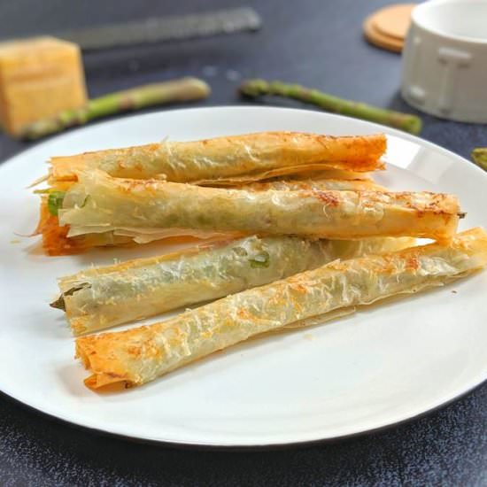 filo wrapped asparagus