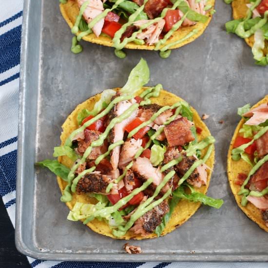 Salmon BLT Tostadas with Avocado
