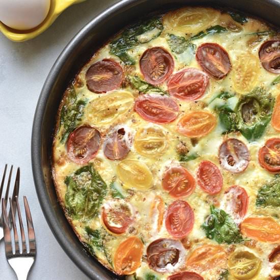 Tomato Spinach Egg White Frittata