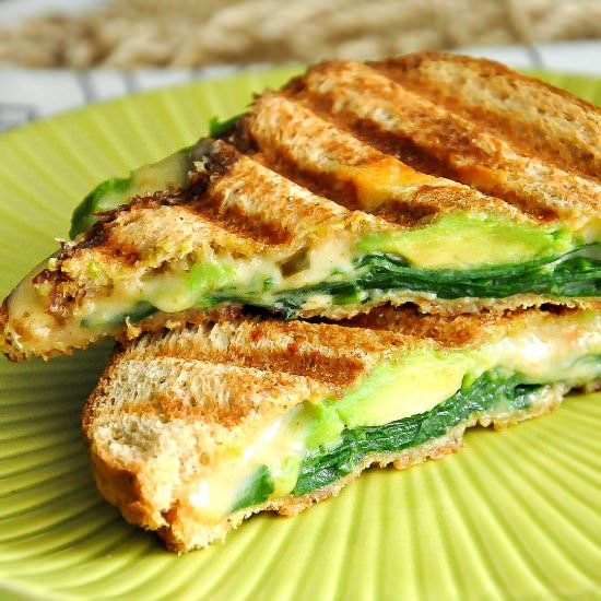 Spinach and Avocado Grilled Cheese