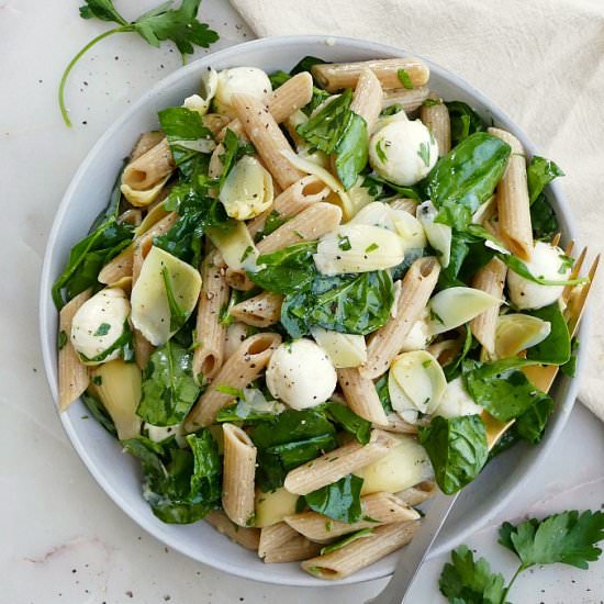 Spinach Artichoke Pasta Salad