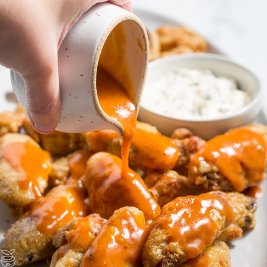 Air Fryer Wings with Buffalo Sauce